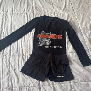 Hooters Black Long-Sleeve Set with Shorts